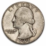 1941 Washington Quarter 40-Coin Roll Avg Circ
